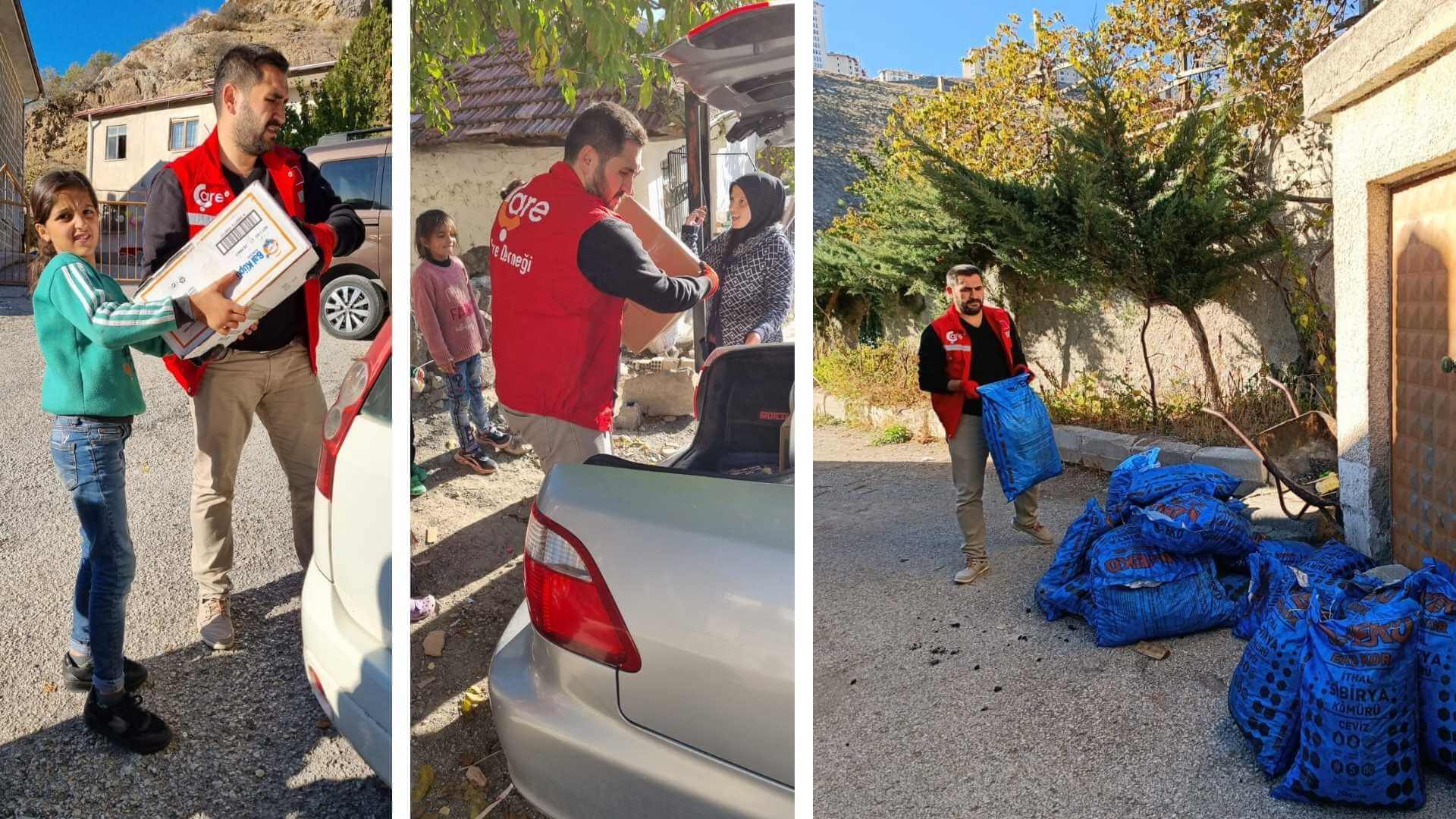 Ankara'da Kömür, Giysi ve Gıda Yardımları